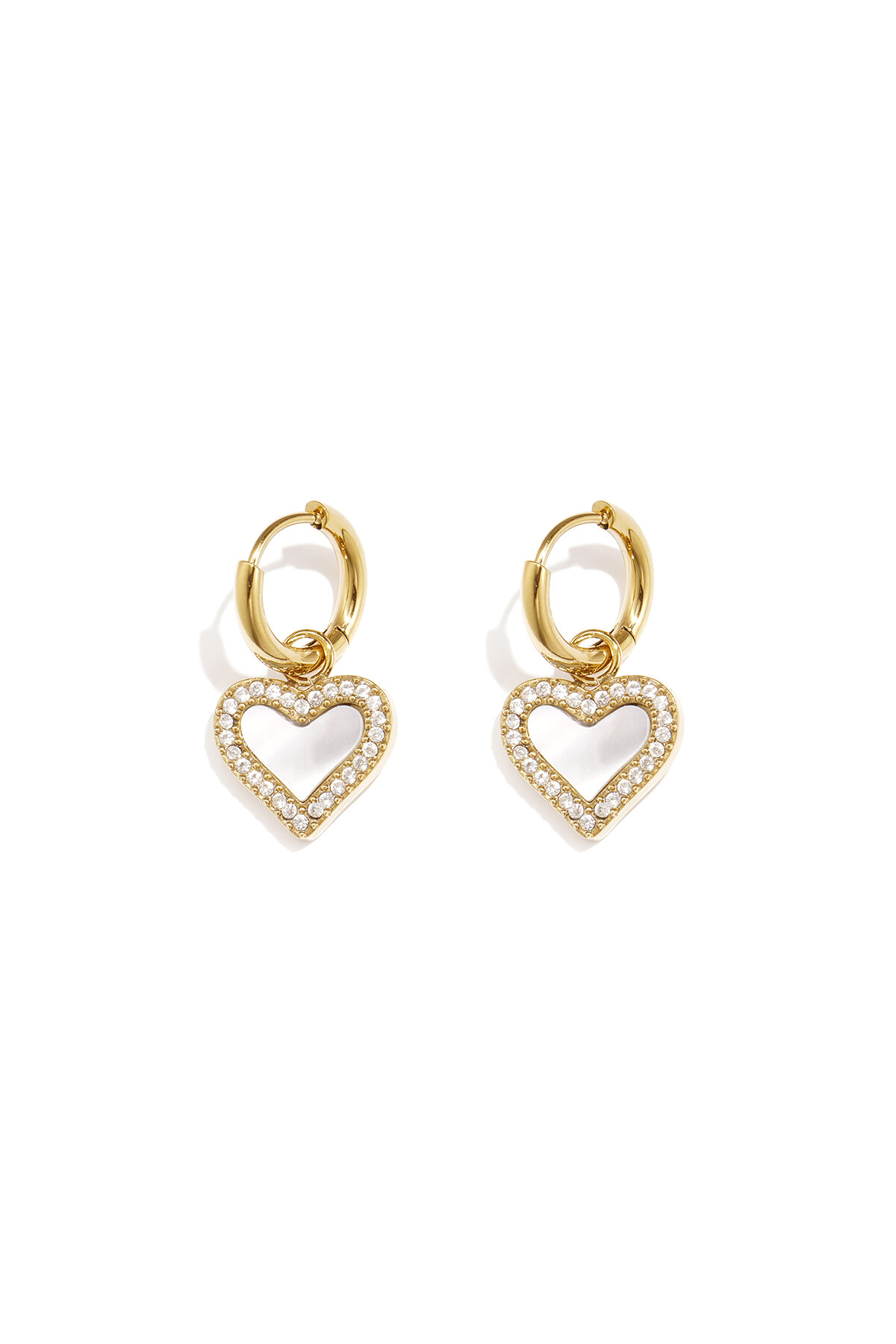 Boucles d'oreilles pendantes en acier inoxydable en forme de cœur, collection décontractée et simple pour femmes h5