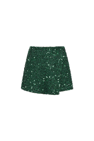 Tessuto Fibra Di Poliestere Gonna Mini Donna Elegante Paillettes Set Da 2 Pezzi h5 
