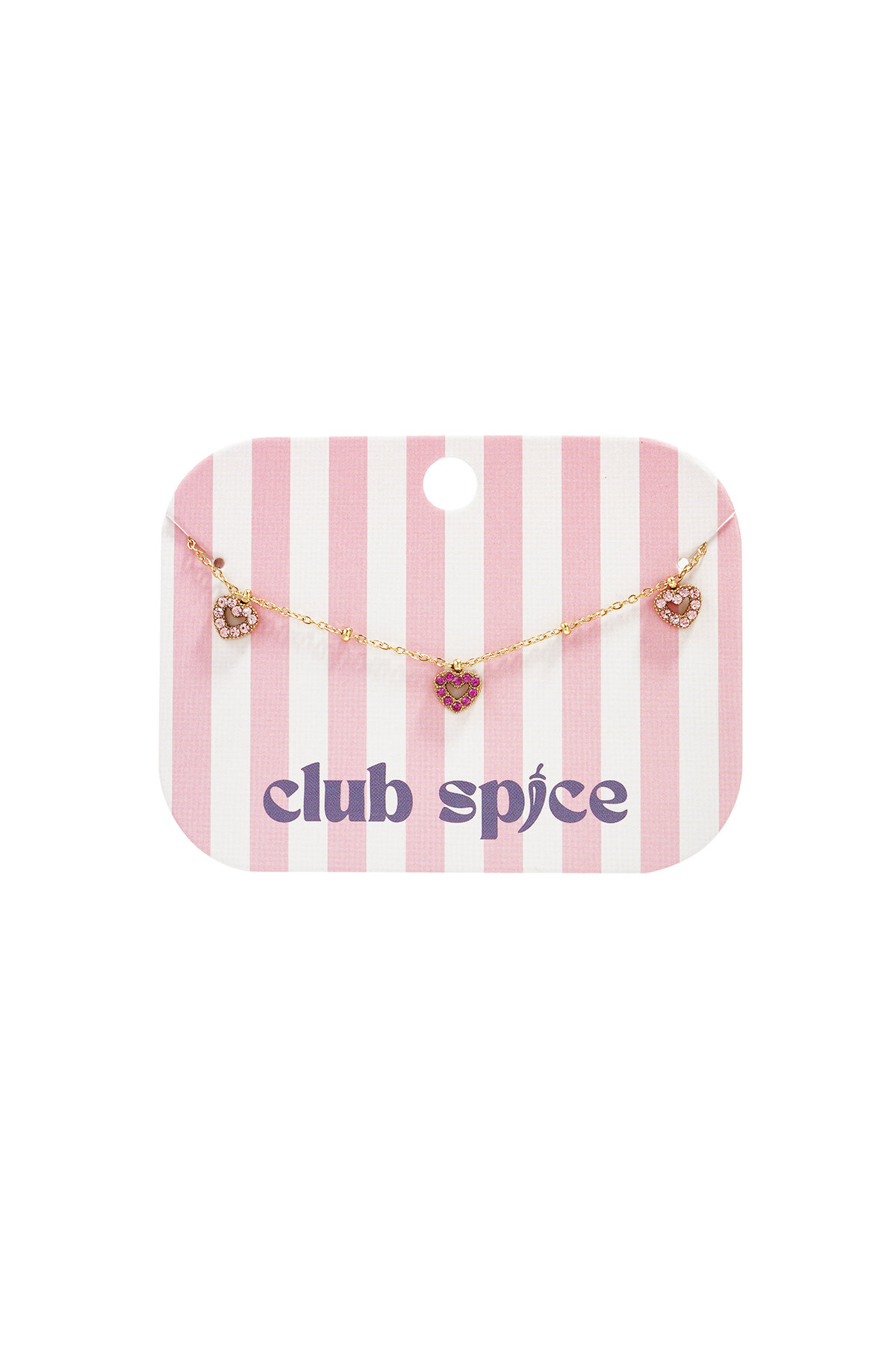 Bracelet with pink stones in hearts Picture3