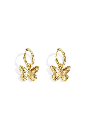 Boucles d'oreilles pendantes papillon en acier inoxydable, collection décontractée et simple pour femmes h5