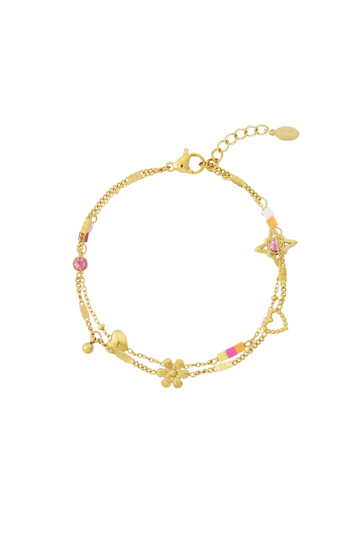Edelstahl Charm Armbänder Blume Täglich 2
