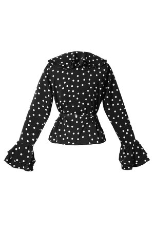 Woven Polyester Fiber Women's Blouse Elegant Polka Dots h5 Picture3