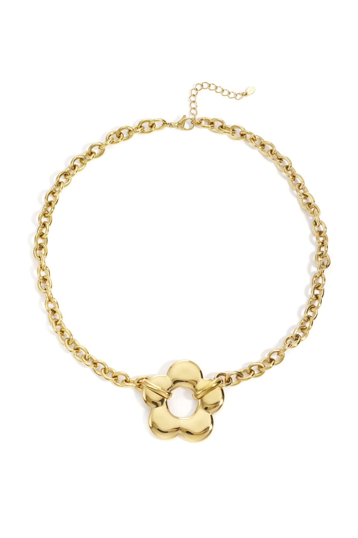 Edelstahl Anhänger Halsketten Blume Casual Täglich Einfache Serie Damenschmuck h5 