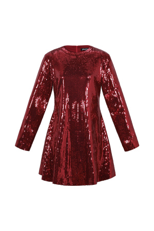 Tessuto Fibra Di Poliestere Abito Mini Donna Elegante Paillettes Autunno/Inverno h5 