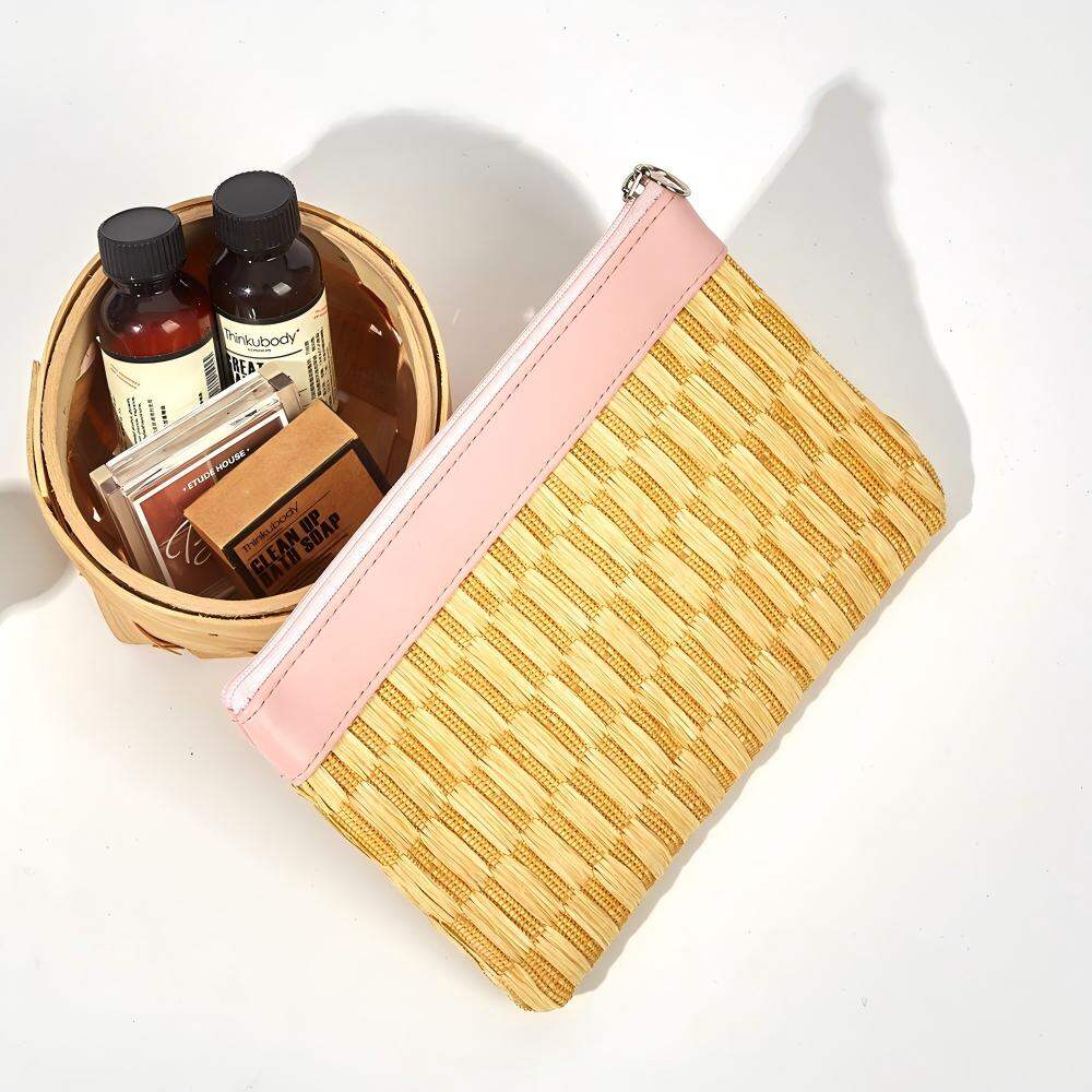 Stylish Vacation Woven Raffia Women's Makeup Bags