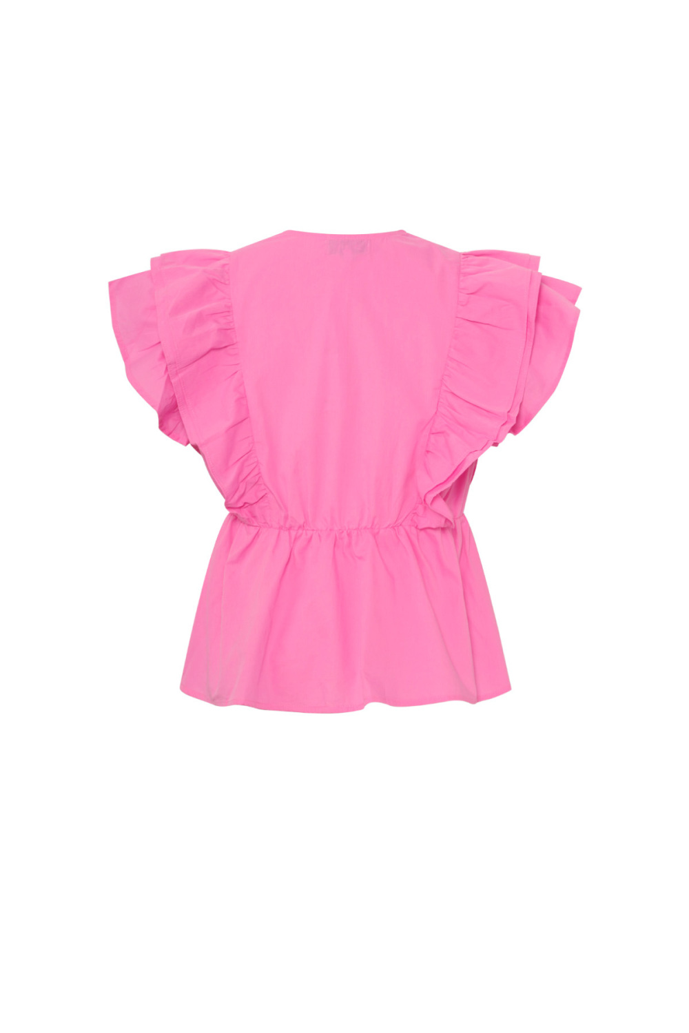 Blusa Sin Mangas Tejida Elegante Borde Con Volantes Color Sólido Primavera/Verano Imagen3