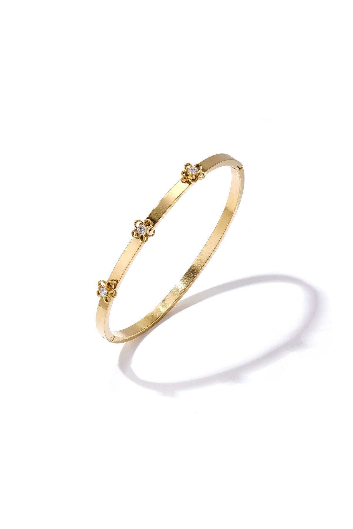 Armreif mit floralen Details und Strasssteinen 2