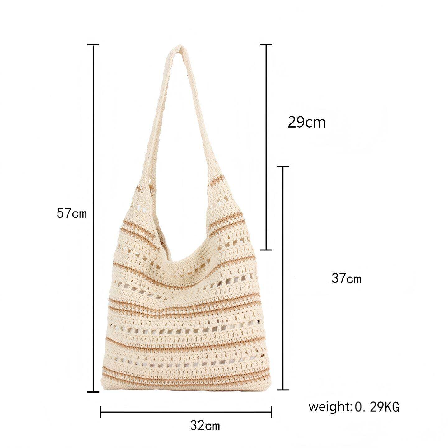Daily Hollowed-out Woven Cotton Women's Beach Bags h5 Picture6