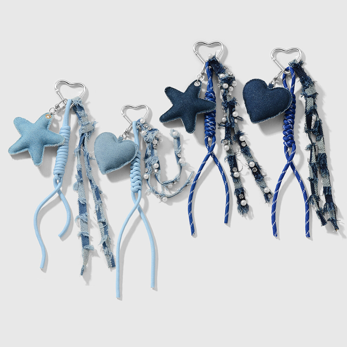 Denim Heart Alloy Bag Charms Picture3