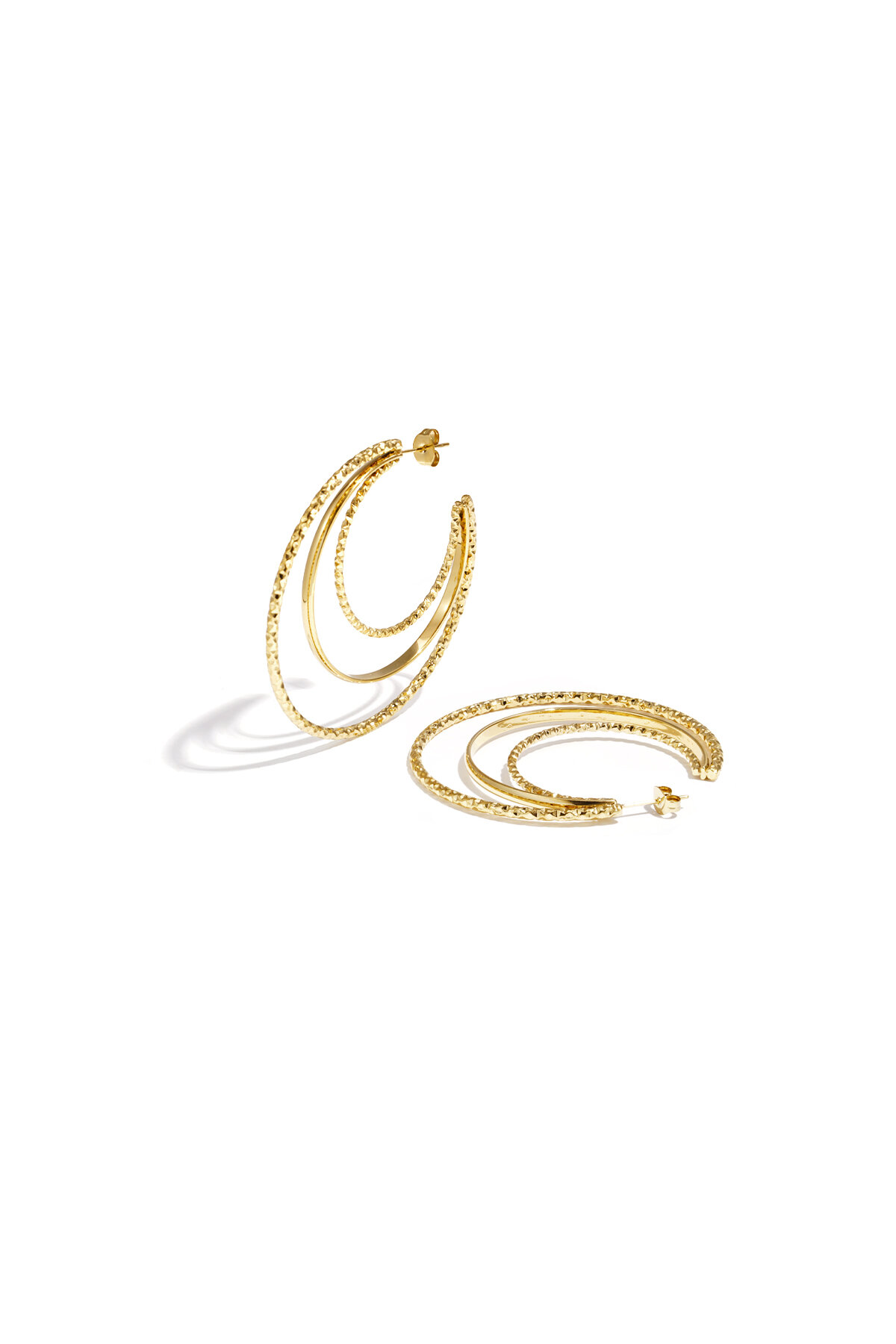 Layered triple hoop earrings 2