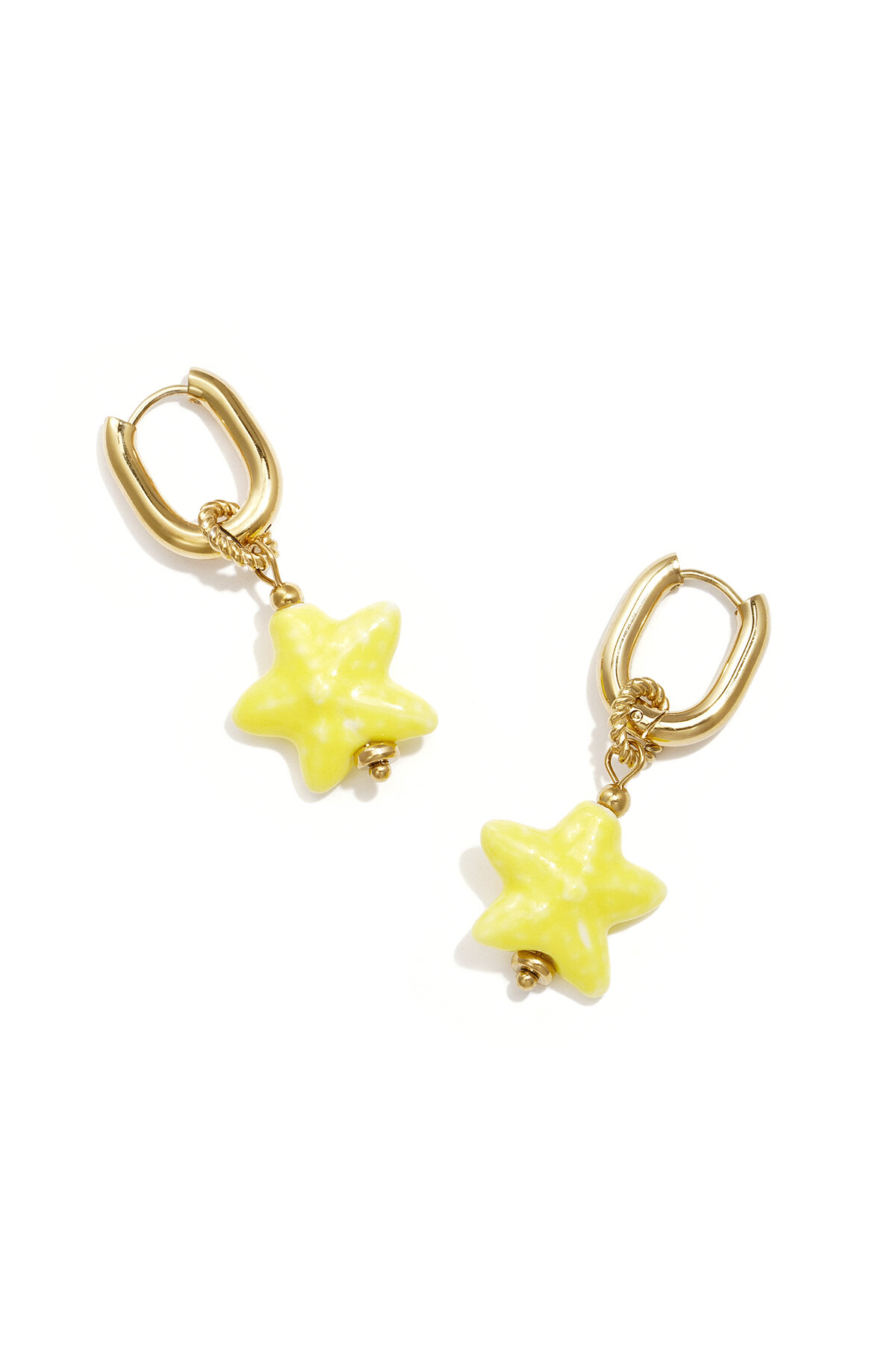 Squoval earrings with colored star pendant h5