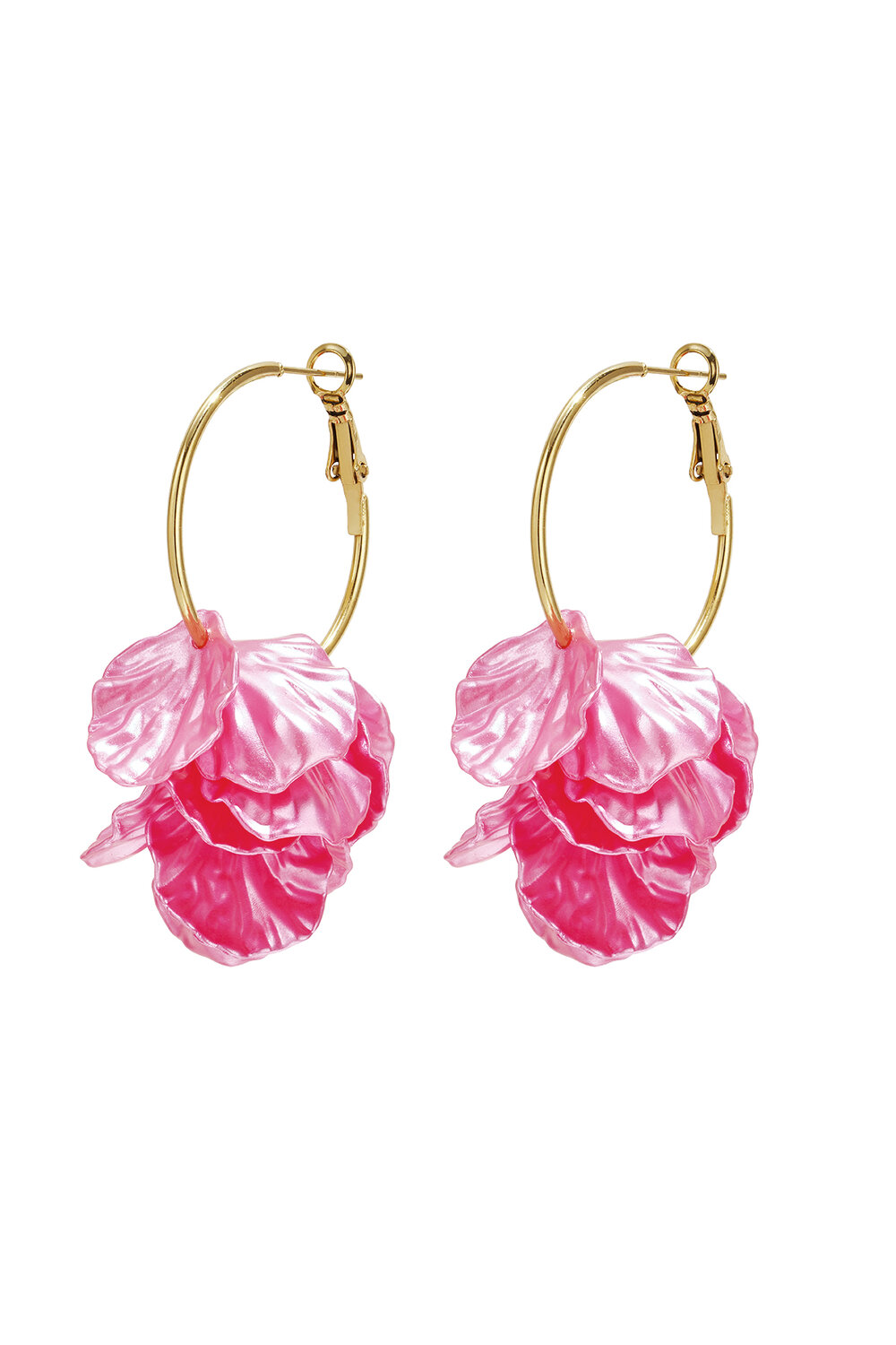 Hoop earrings with mother-of-pearl leaves h5Picture4