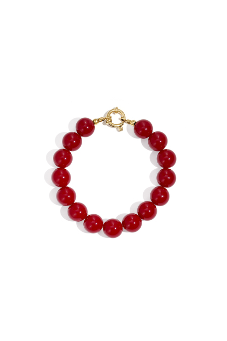 Bracelet with medium beads and front clasp-12mm