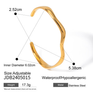 1 Stuk Eenvoudige Serie In Stijl Effen Kleur Roestvrij Staal  Vergulde Damesarmbanden h5 Afbeelding3