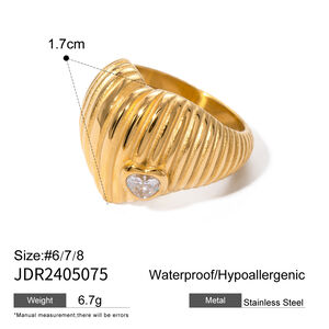 1 Paar Vintage Retro Mittelalterlicher Stil 18 Karat Gold Edelstahl Breites Gewinde Modischer All-Match-Ring Schmuck Damen Einzelring h5 Bild2