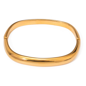 1 Piece Simple Style Square Shape Stainless Steel Gold Plated Women's Bangles h5 Picture5
