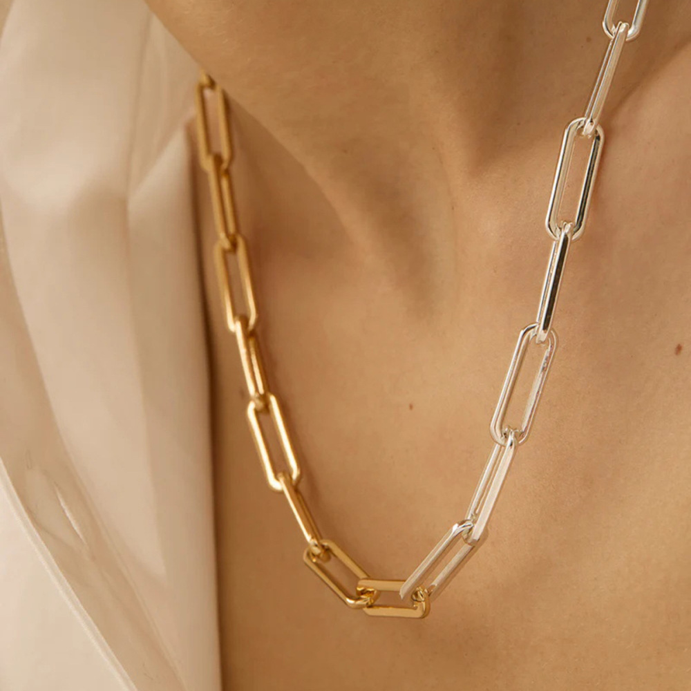 1 Piece Simple Series Simple Geometric Stainless Steel Gold Plated Women Chain Necklaces Picture2