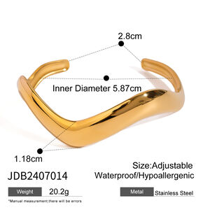 1 stuk eenvoudige serie eenvoudige effen kleur roestvrij staal vergulde damesarmbanden h5 Afbeelding2