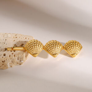 1 pair simple series style turtle stainless steel gold plated women hair clips h5