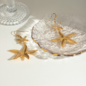 1 Pair Simple Series Vacation Turtle Stainless Steel Gold Plated Rhinestone Women Drop Earrings h5 Picture3