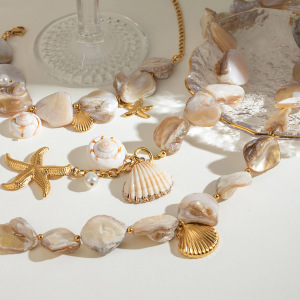 1 Piece Simple Series Vacation Turtle Stainless Steel Gold Plated Pearl Women Beaded Bracelets h5 Picture3