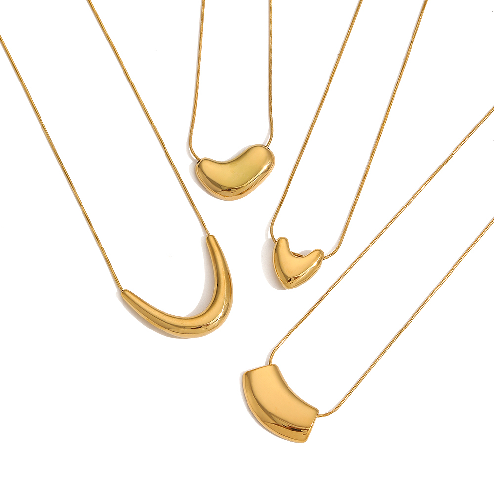 1 Piece Simple Series Daily Geometric  Gold Plated Chain Necklaces Picture3