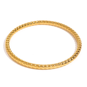 1 Stuk Eenvoudige Serie Eenvoudige Effen Kleur Roestvrij Staal Vergulde Damesarmbanden h5 Afbeelding4