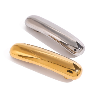 1 Pair Simple Series Simple Solid Color Stainless Steel Gold Plated Women Hair Clips h5 Picture4