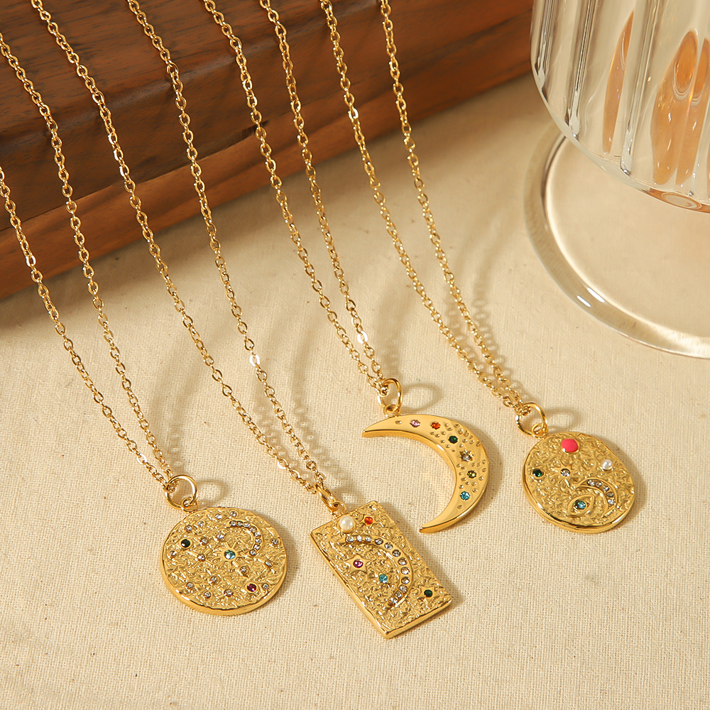 1 Stuk Eenvoudige En Modieuze Vergulde Roestvrijstalen Geometrische Vierkante Diamanten Hanger Ketting Voor Dames Sieraden Voor Dagelijks Gebruik Afbeelding2