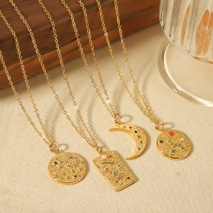 1 Stuk Eenvoudige En Modieuze Vergulde Roestvrijstalen Geometrische Vierkante Diamanten Hanger Ketting Voor Dames Sieraden Voor Dagelijks Gebruik h5 Afbeelding2