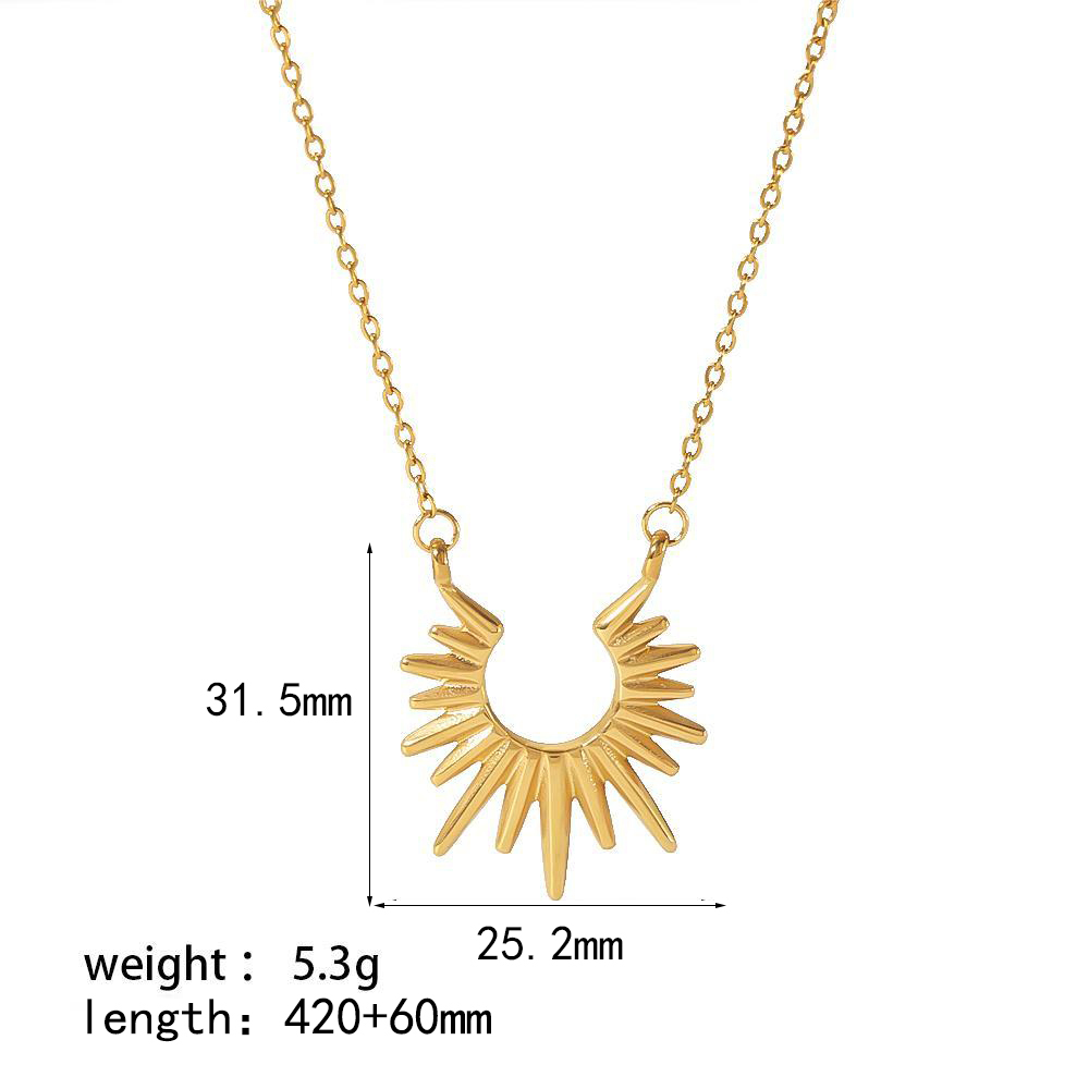 1 paire de boucles d'oreilles soleil irrégulières en acier inoxydable plaqué or  créatives et à la mode pour femmes à porter au quotidien Image2