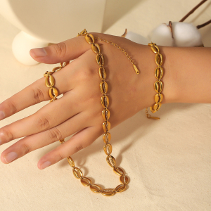 1 Piece Classic High Quality  Gold Plated Stainless Steel Geometric Shell Chain Necklace Women's Jewelry Daily Wear h5 Picture3