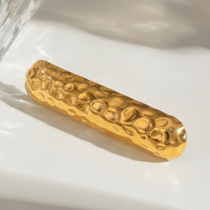 1 Pair Simple Series Simple Solid Color Stainless Steel Gold Plated Women Hair Clips h5 Picture3