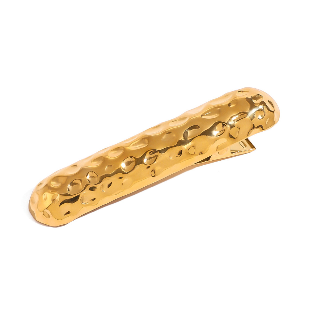 1 Pair Simple Series Simple Solid Color Stainless Steel Gold Plated Women Hair Clips h5Picture4