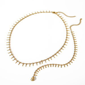 1 Piece Of Simple And Fashionable  Gold-Plated Stainless Steel Geometric Chain Necklace For Women For Daily Wear h5 Picture3