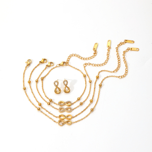 1 Stück Exquisites Und Modisches 8-Förmiges Armband Aus 18 Karat Vergoldetem Edelstahl Mit Diamanten Für Damen Zum Täglichen Tragen h5 Bild4
