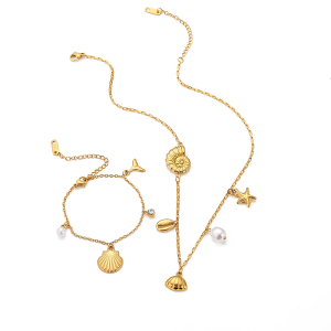 1 Piece Simple Series Sweet Geometric Stainless Steel Gold Plated Artificial Pearl Women Pendant Necklaces h5 Picture3