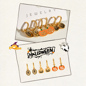 1 Set Halloween Stainless Steel Waterproof Earrings Set h5 Picture3