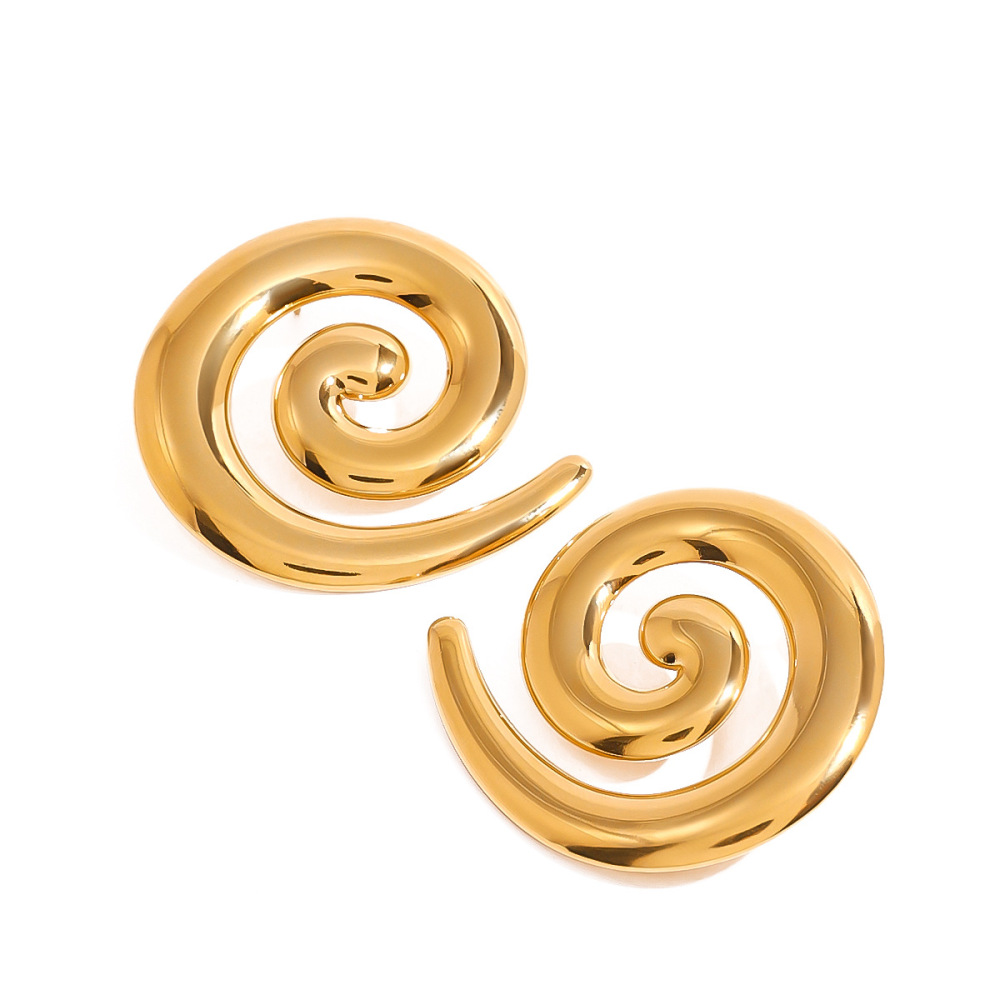 1 Pair Simple Series Casual Geometric Stainless Steel Gold Plated Women Stud Earrings h5Picture4