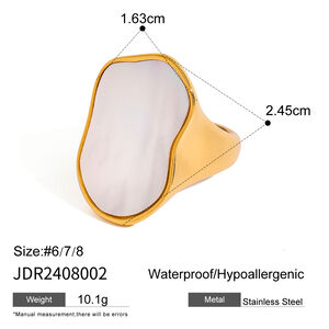 1 pair simple style irregular shape stainless steel gold plated shell women's Signet Rings h5 Picture2