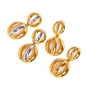 1 Pair Simple Series Simple Geometric Stainless Steel  Gold Plated Women Drop Earrings h5 Picture4