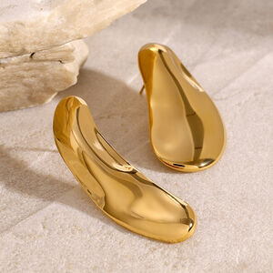 1 pair simple series simple solid color stainless steel gold plated women stud earrings h5