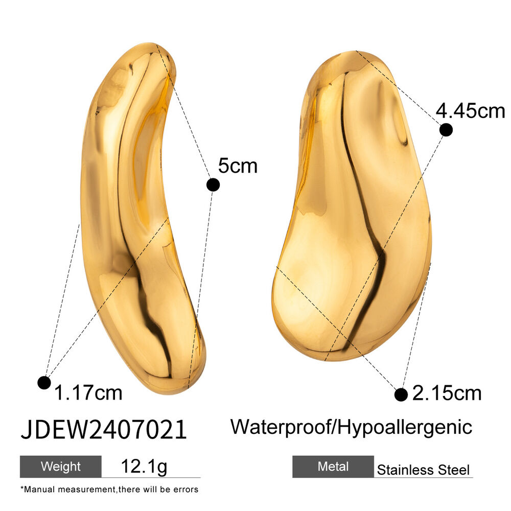 1 pair simple series simple solid color stainless steel gold plated women stud earrings Picture2