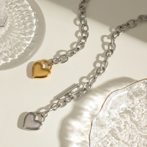1 Piece Simple Series Sweet Heart Stainless Steel  Gold Plated Women Charm Bracelets h5 Picture2
