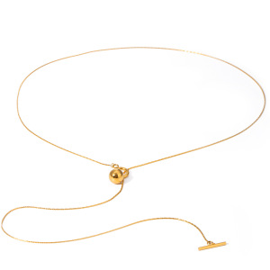 1 Piece Simple Niche Style Ball Shape Stainless Steel  Gold Plated Women's Pendant Necklace h5 Picture4