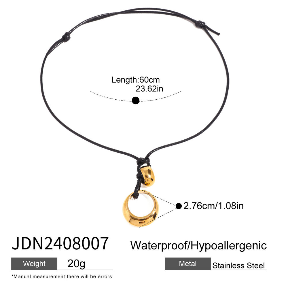 1 piece simple series casual geometric stainless steel gold plated women pendant necklaces Picture2