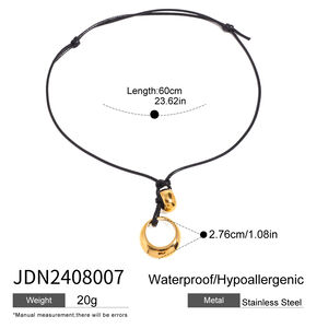 1 piece simple series casual geometric stainless steel gold plated women pendant necklaces h5 Picture2