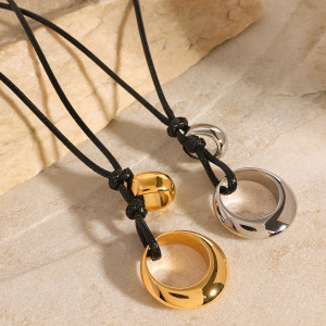 1 Piece Simple Series Casual Geometric Stainless Steel  Gold Plated Women Pendant Necklaces h5 Picture2