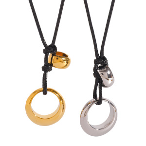 1 Piece Simple Series Casual Geometric Stainless Steel  Gold Plated Women Pendant Necklaces h5 Picture4