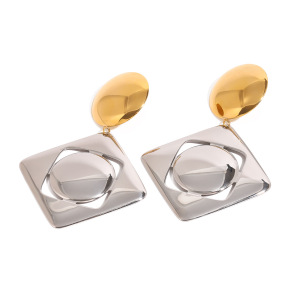 1 Pair Square Shape Stainless Steel Waterproof Mixed Color Drop Earrings h5 Picture4